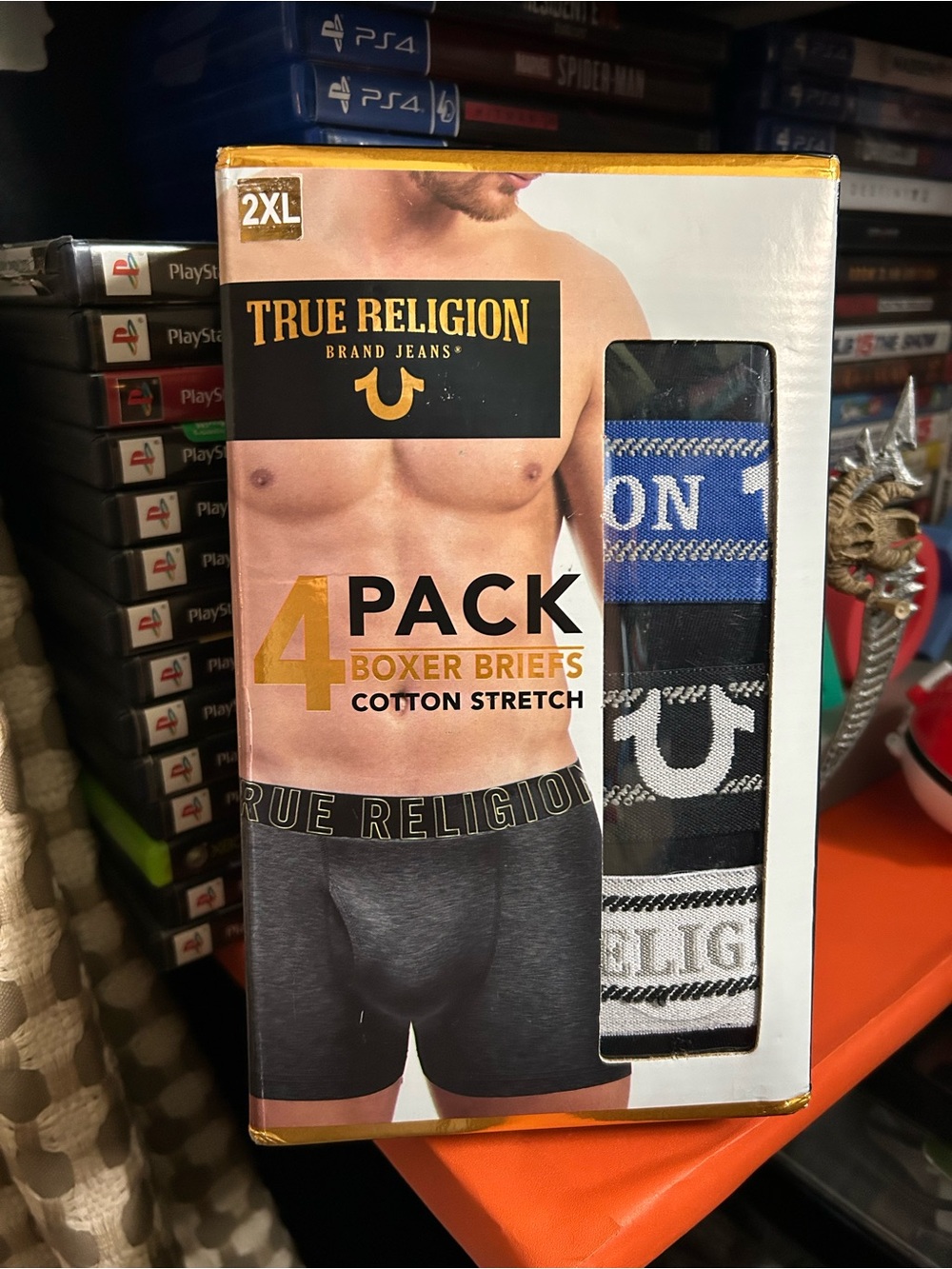 True Religion 4-Pack Boxer Briefs - Black, Blue, White size XXL